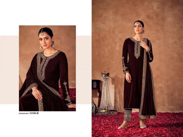 Fancy Velvet 8100 Velvet Embroidery Salwar Kameez Collection